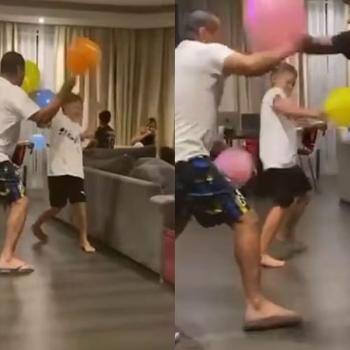 Neymar Pai exibe momento de diversão com filho e neto